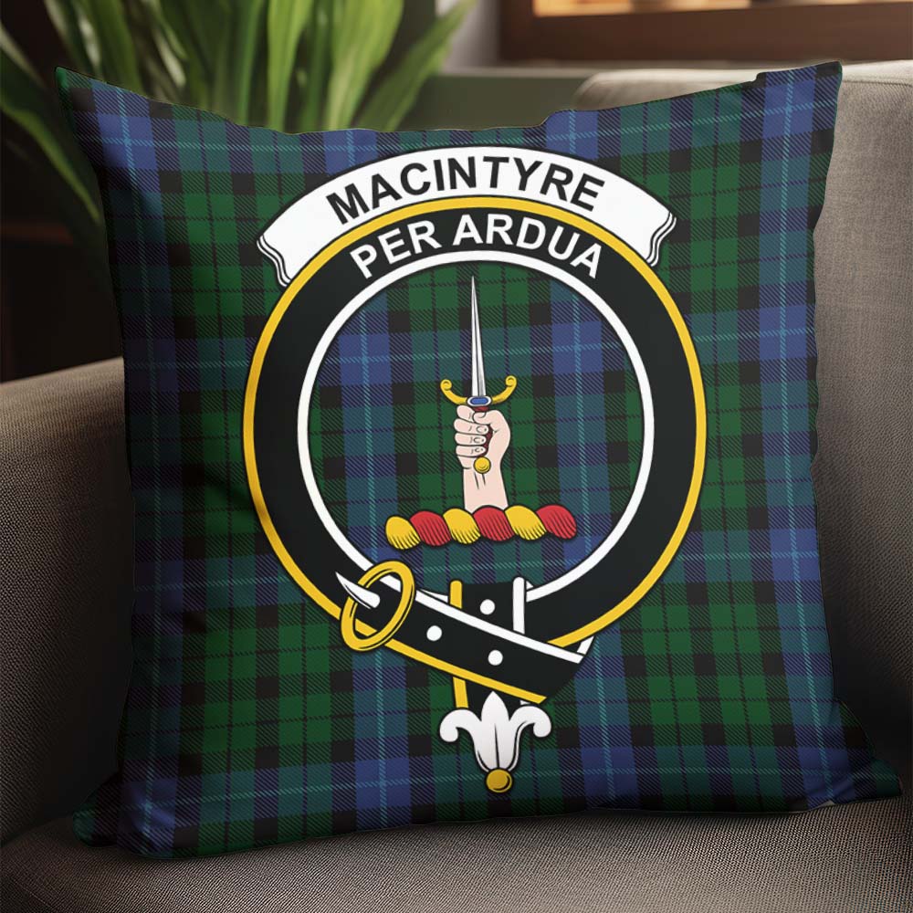 MacIntyre Tartan Pillow Cover with Family Crest - Tartanvibesclothing