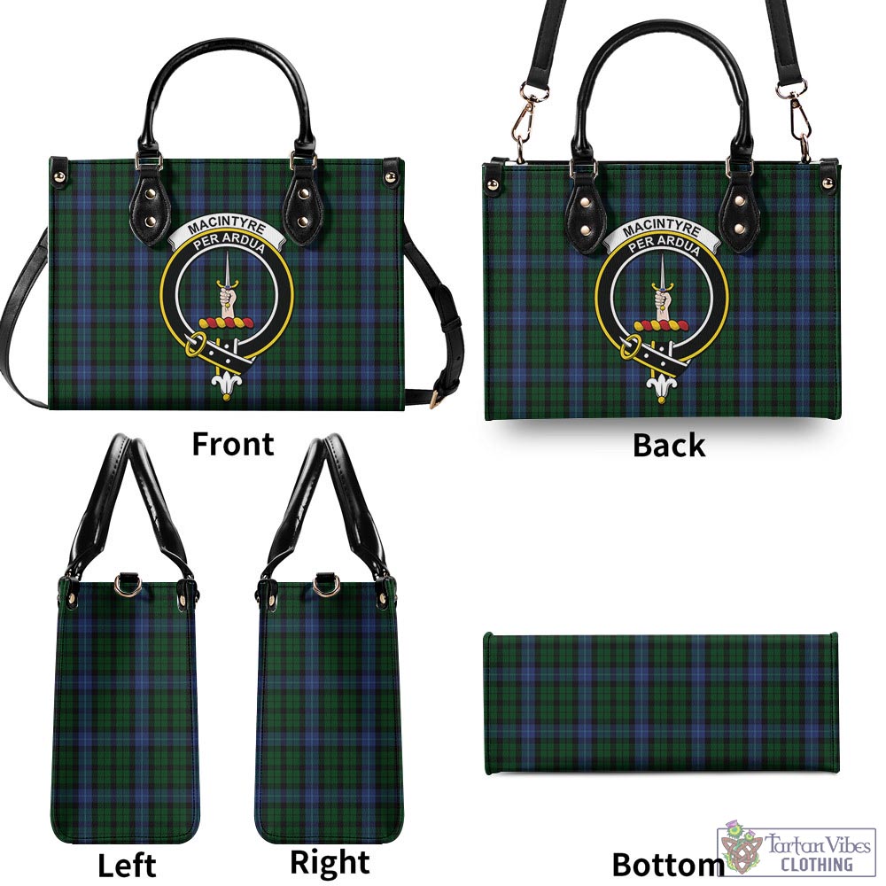 Tartan Vibes Clothing MacIntyre Tartan Luxury Leather Handbags with Family Crest