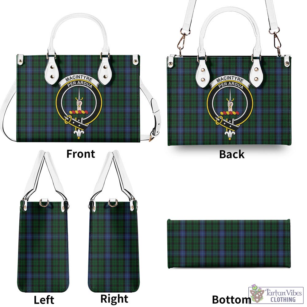 Tartan Vibes Clothing MacIntyre Tartan Luxury Leather Handbags with Family Crest