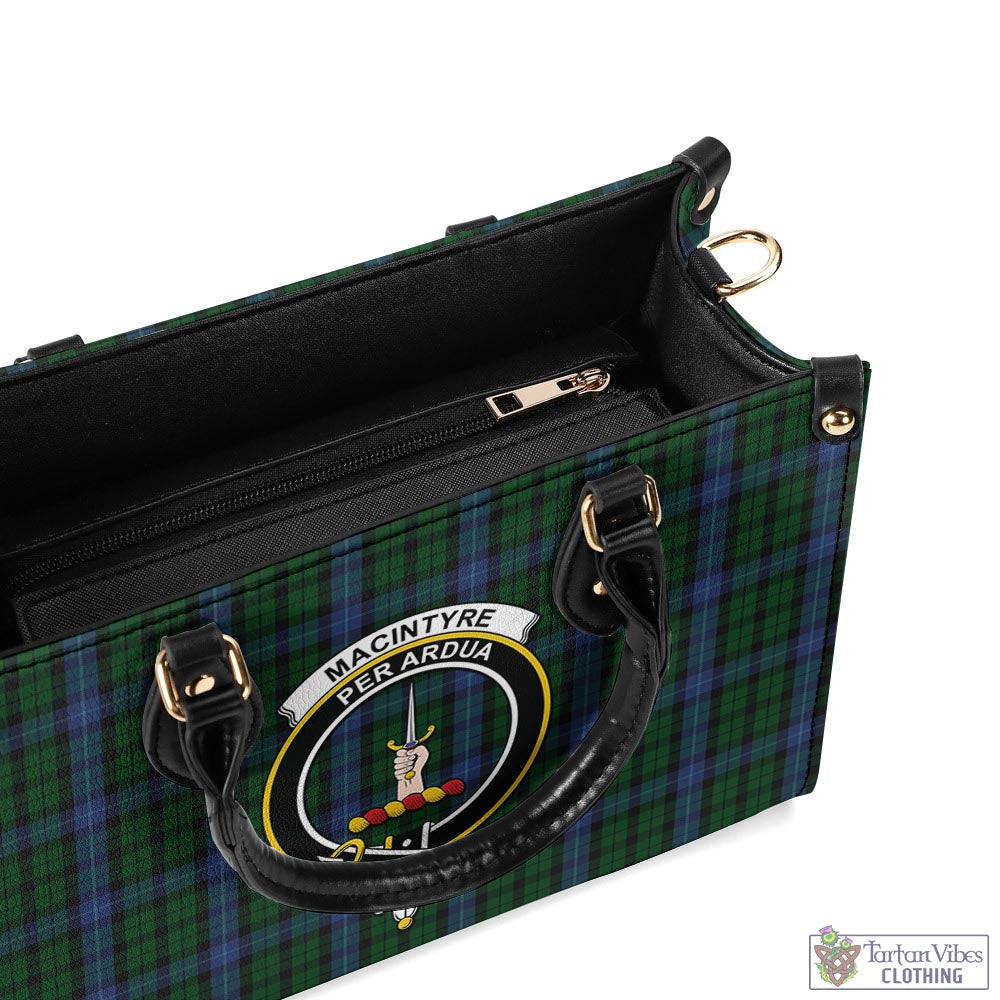 Tartan Vibes Clothing MacIntyre Tartan Luxury Leather Handbags with Family Crest