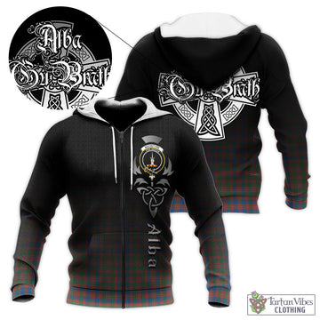 MacIntyre Ancient Tartan Knitted Hoodie Featuring Alba Gu Brath Family Crest Celtic Inspired