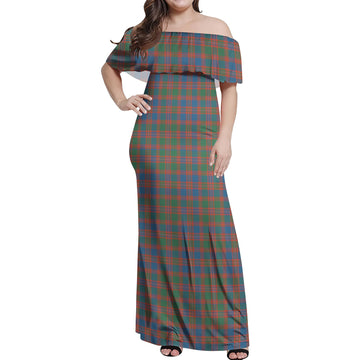 MacIntyre Ancient Tartan Off Shoulder Long Dress