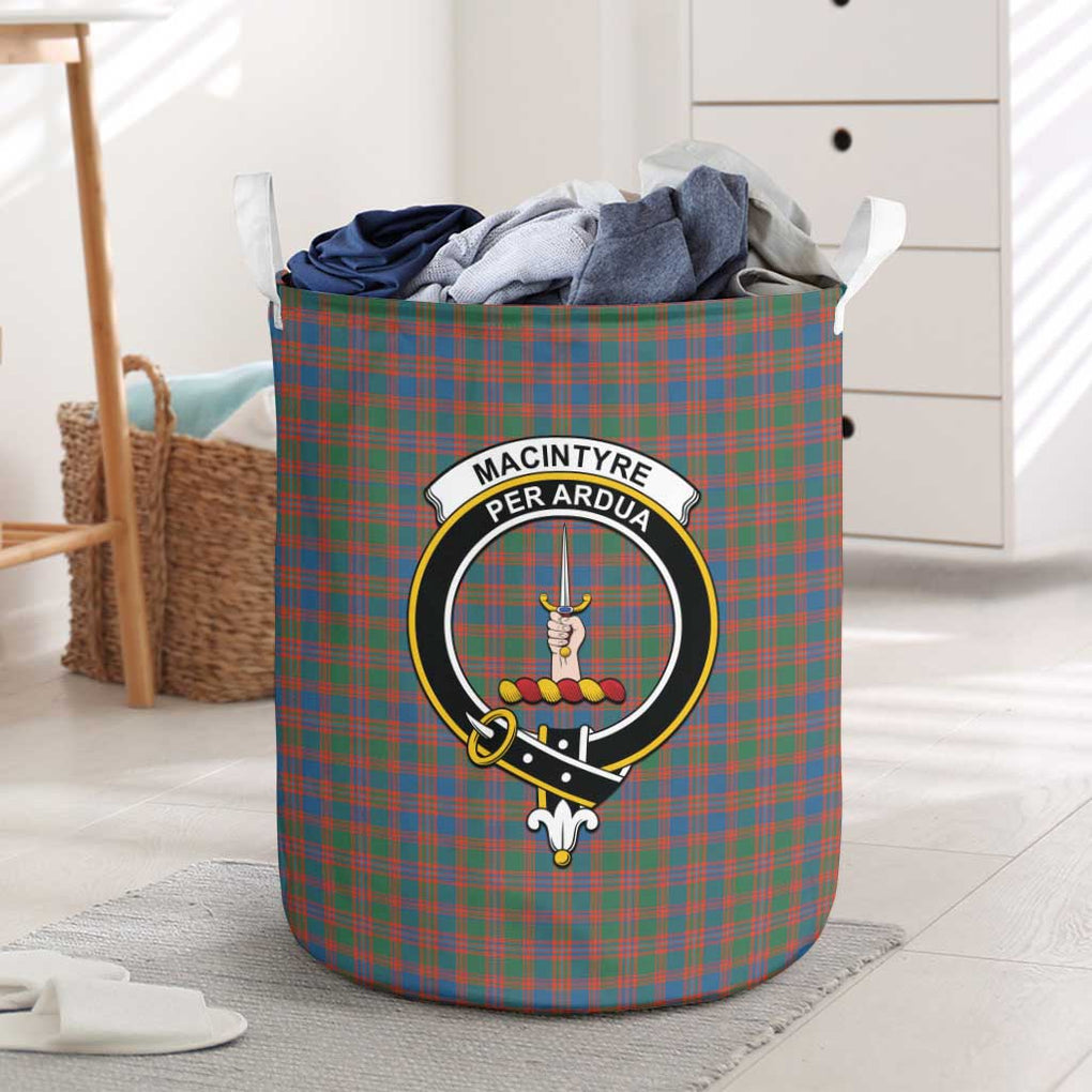 MacIntyre Ancient Tartan Laundry Basket with Family Crest One Size - Tartanvibesclothing Shop