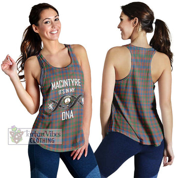 MacIntyre Ancient Tartan Women's Racerback Tanks with Family Crest DNA In Me Style