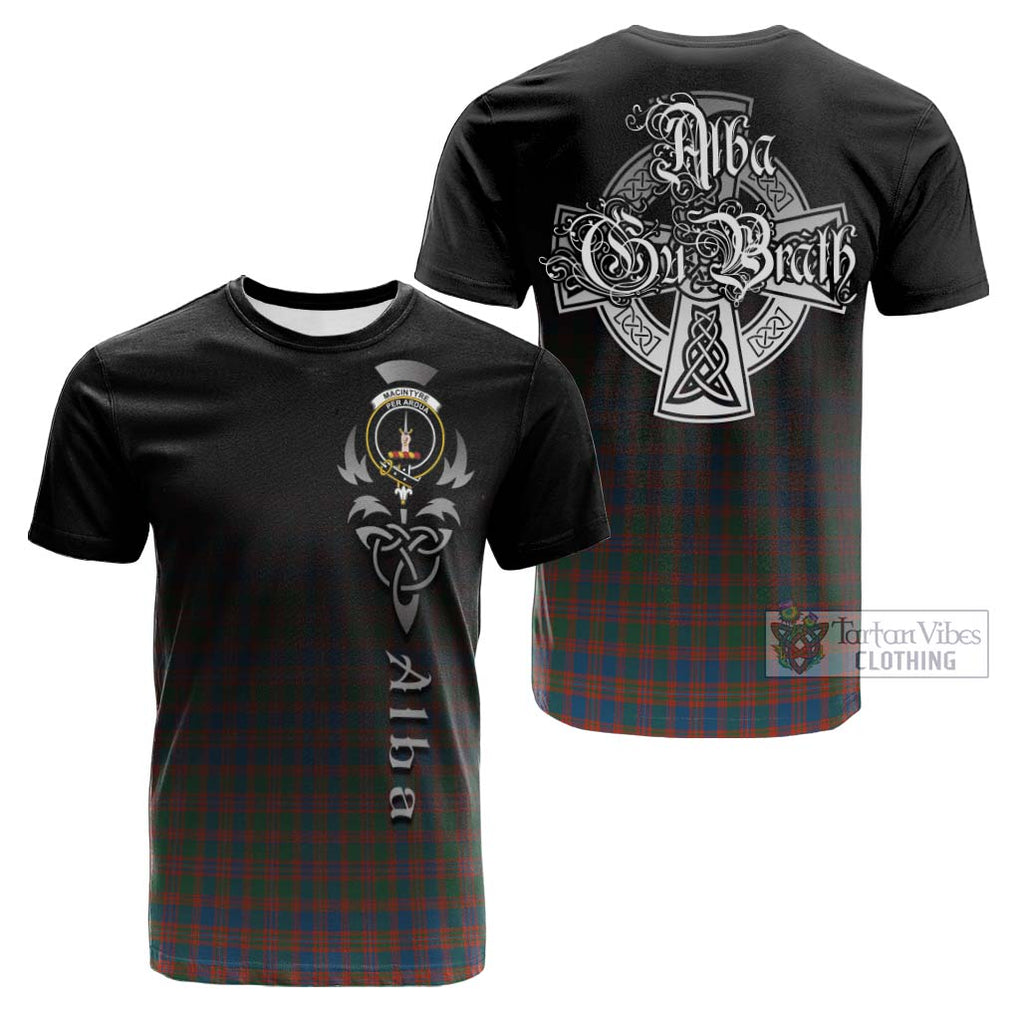 Tartan Vibes Clothing MacIntyre Ancient Tartan Cotton T-shirt Featuring Alba Gu Brath Family Crest Celtic Inspired