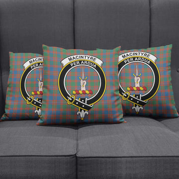 MacIntyre Ancient Tartan Pillow Cover with Family Crest