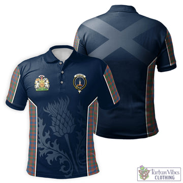 MacIntyre Ancient Tartan Men's Polo Shirt with Family Crest and Scottish Thistle Vibes Sport Style