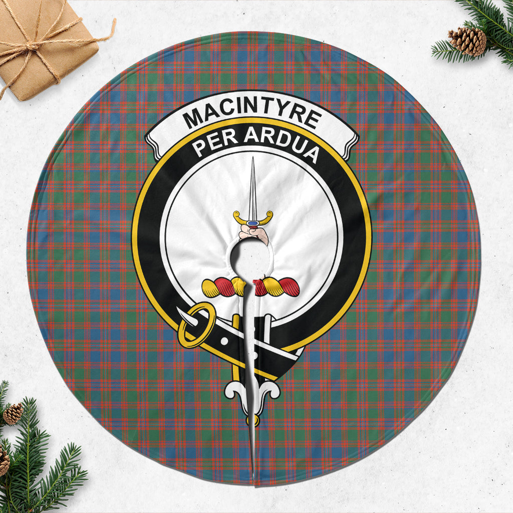 MacIntyre Ancient Tartan Christmas Tree Skirt with Family Crest - Tartanvibesclothing