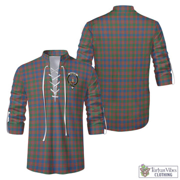 MacIntyre Ancient Tartan Men's Scottish Traditional Jacobite Ghillie Kilt Shirt with Family Crest