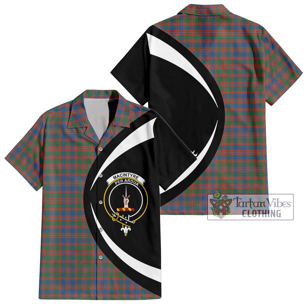 MacIntyre Ancient Tartan Short Sleeve Button Up with Family Crest Circle Style Kid - Tartan Vibes Clothing