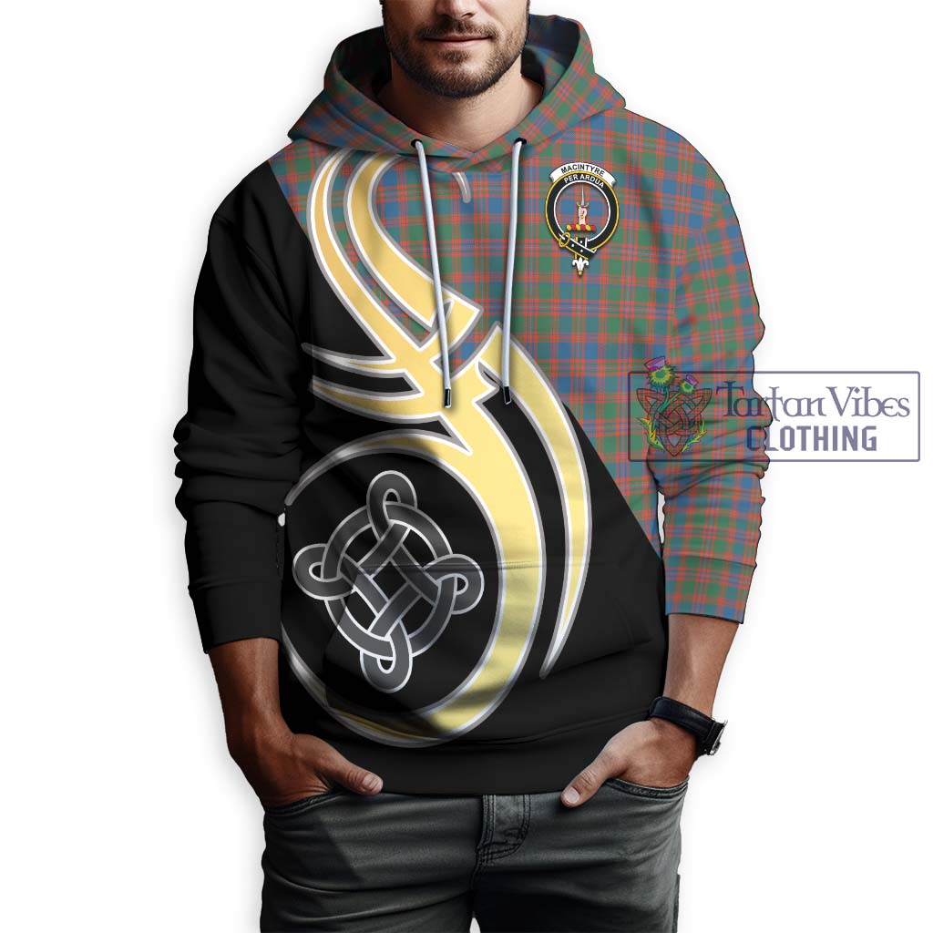 MacIntyre Ancient Tartan Hoodie with Family Crest and Celtic Symbol Style Zip Hoodie - Tartan Vibes Clothing