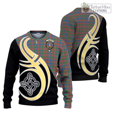 MacIntyre Ancient Tartan Ugly Sweater with Family Crest and Celtic Symbol Style