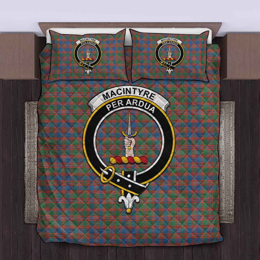 MacIntyre Ancient Tartan Quilt Bed Set with Family Crest Twin - Tartan Vibes Clothing