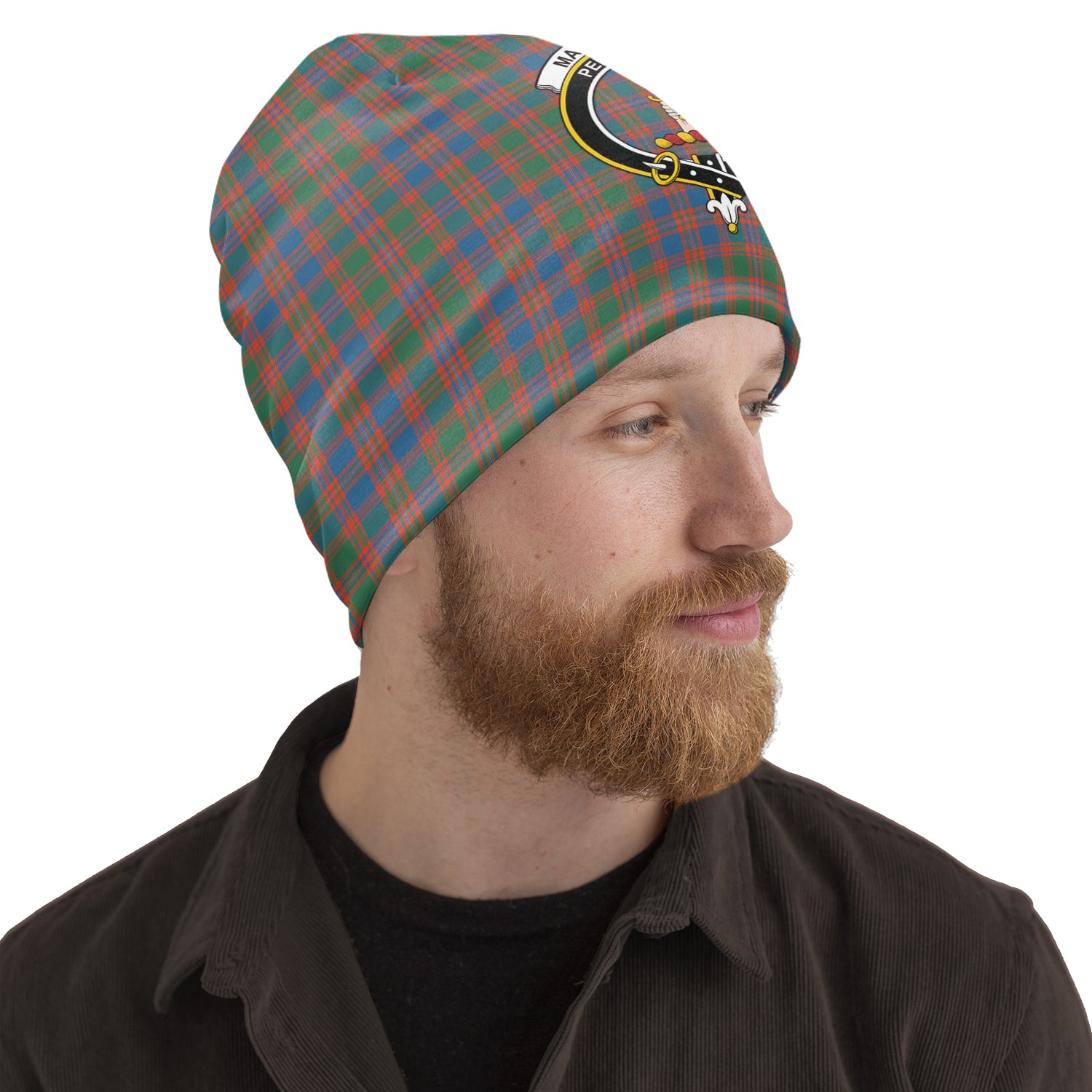 MacIntyre Ancient Tartan Beanies Hat with Family Crest One Size 10.5*10.2 inches - Tartan Vibes Clothing