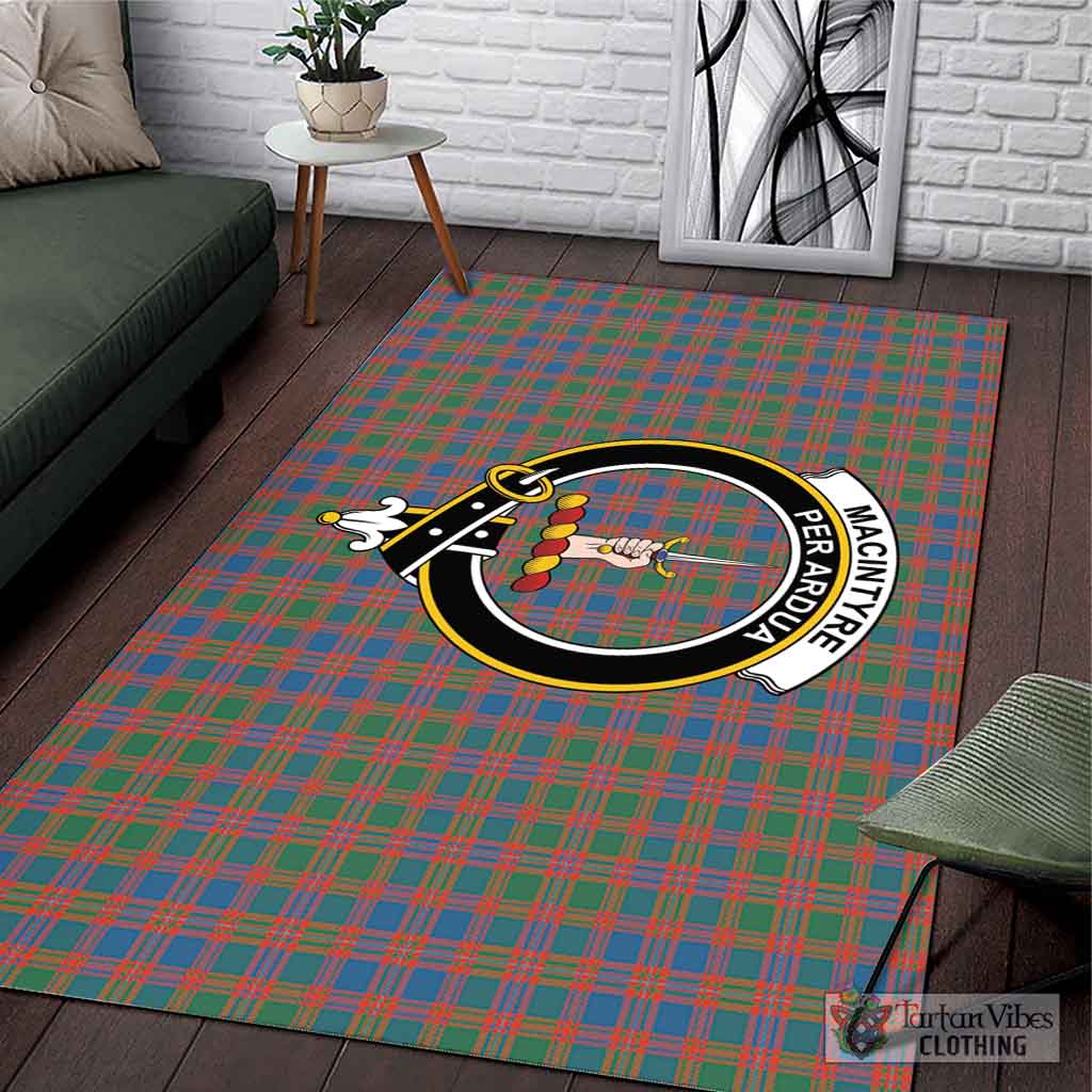 Tartan Vibes Clothing MacIntyre Ancient Tartan Area Rug with Family Crest