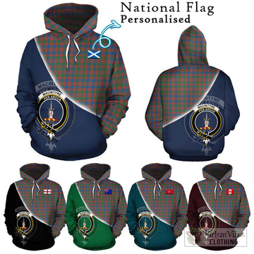 MacIntyre Ancient Tartan Hoodie with Personalised National Flag and Family Crest Half Style