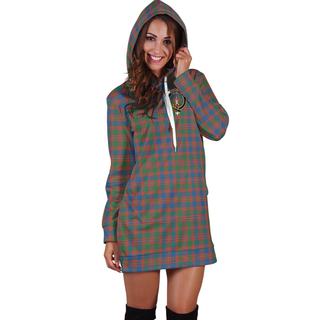 MacIntyre Ancient Tartan Hoodie Dress with Family Crest - Tartan Vibes Clothing