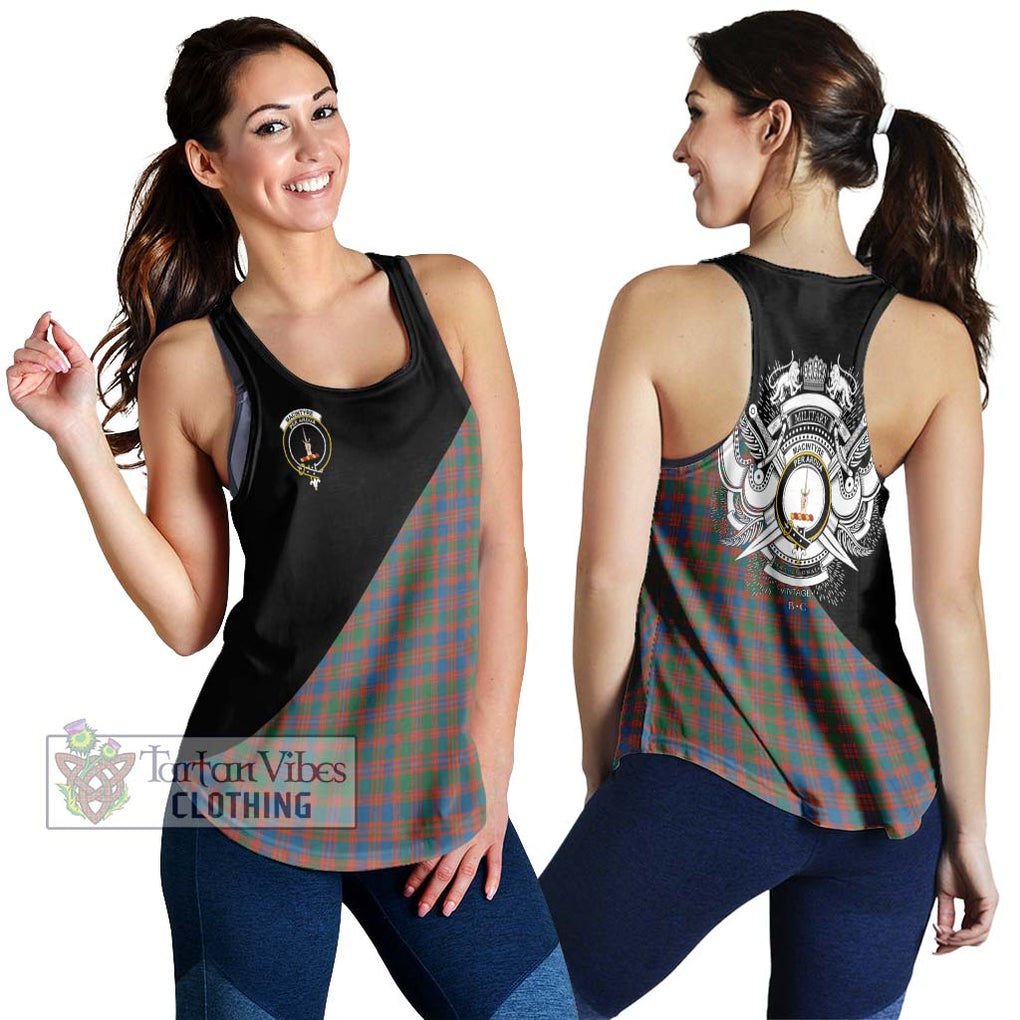 MacIntyre Ancient Tartan Women's Racerback Tanks with Family Crest and Military Logo Style 4XL - Tartanvibesclothing Shop