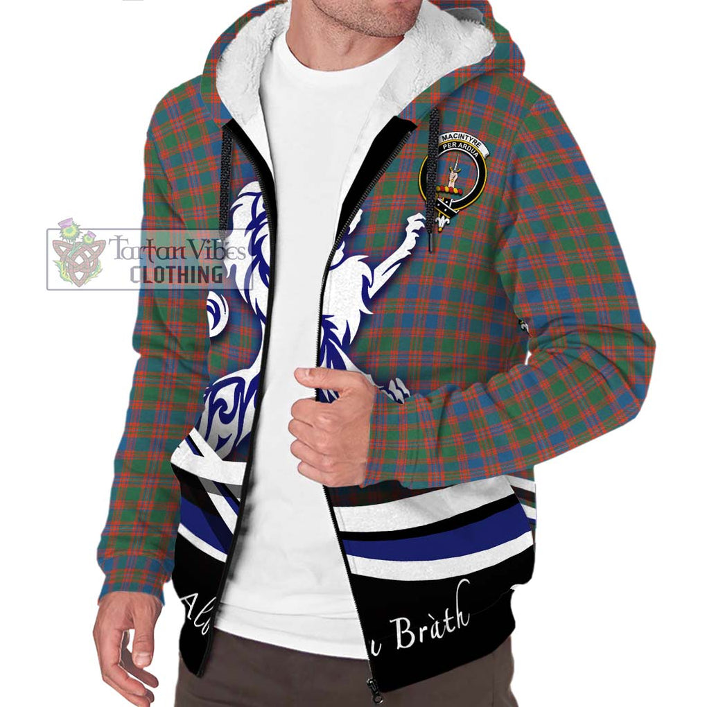 MacIntyre Ancient Tartan Sherpa Hoodie with Alba Gu Brath Regal Lion Emblem Unisex S - Tartanvibesclothing Shop