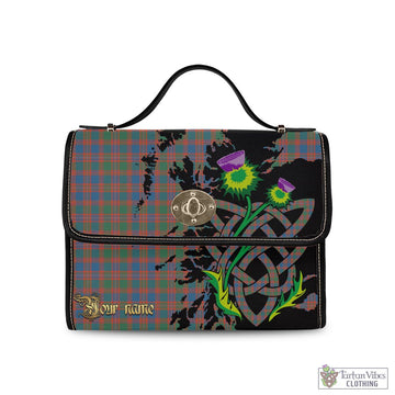 MacIntyre Ancient Tartan Waterproof Canvas Bag with Scotland Map and Thistle Celtic Accents