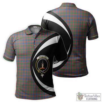 MacIntyre Ancient Tartan Men's Polo Shirt with Family Crest Circle Style