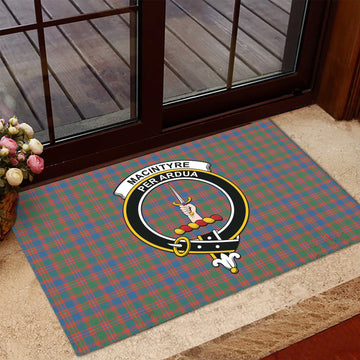 MacIntyre Ancient Tartan Door Mat with Family Crest