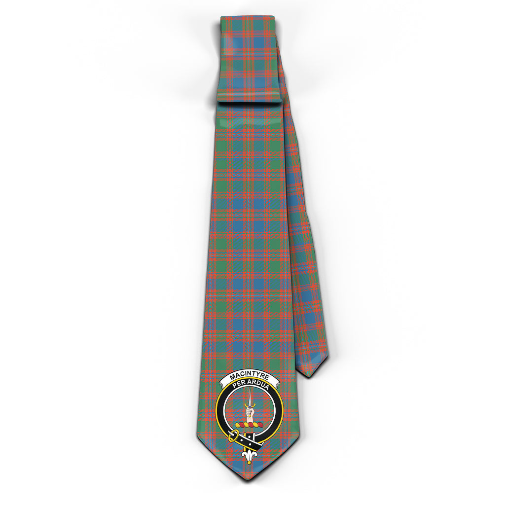 MacIntyre Ancient Tartan Classic Necktie with Family Crest - Tartan Vibes Clothing