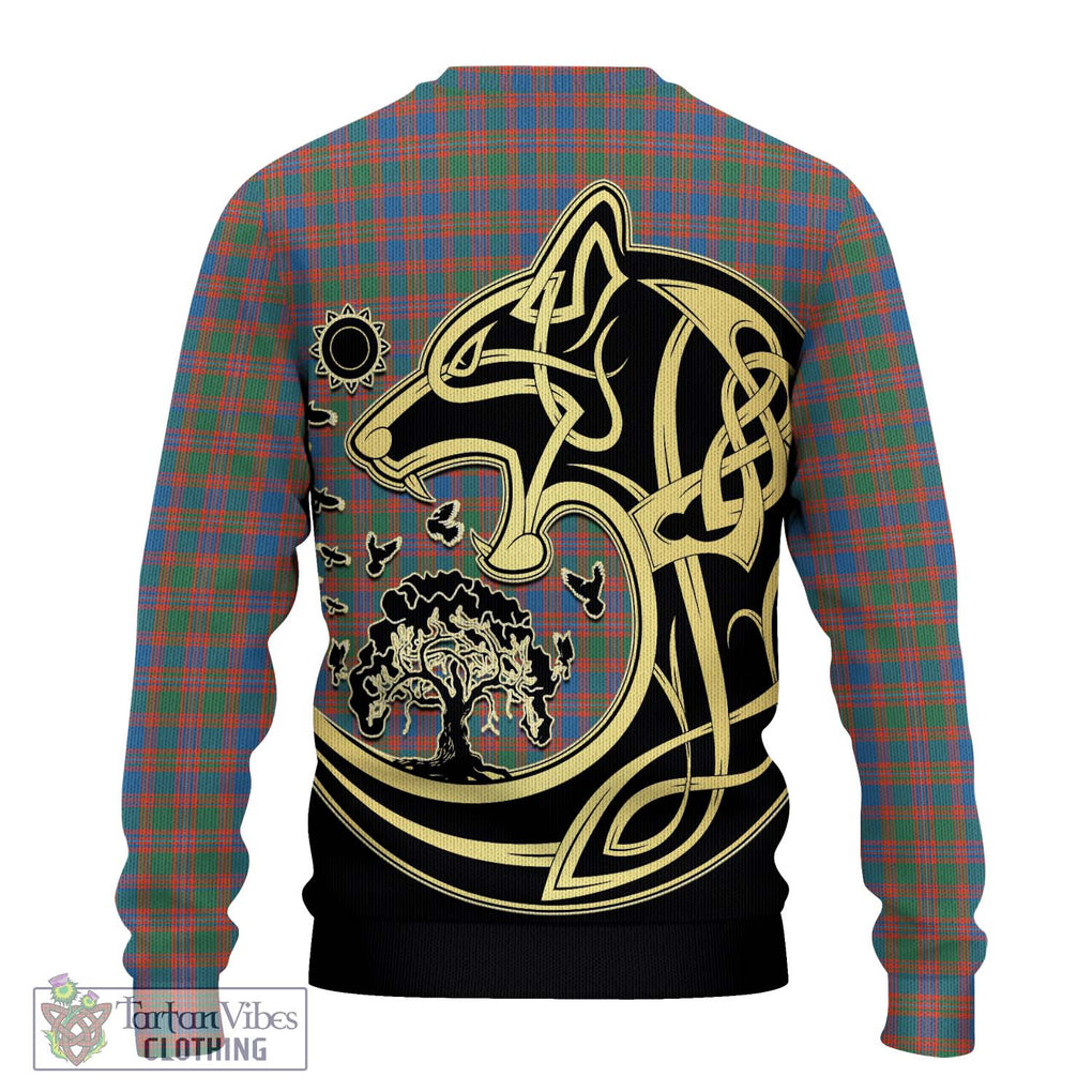 MacIntyre Ancient Tartan Knitted Sweater with Family Crest Celtic Wolf Style - Tartan Vibes Clothing