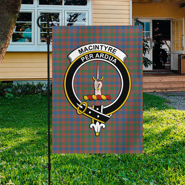 MacIntyre Ancient Tartan Flag with Family Crest