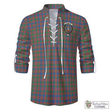 MacIntyre Ancient Tartan Men's Scottish Traditional Jacobite Ghillie Kilt Shirt with Family Crest