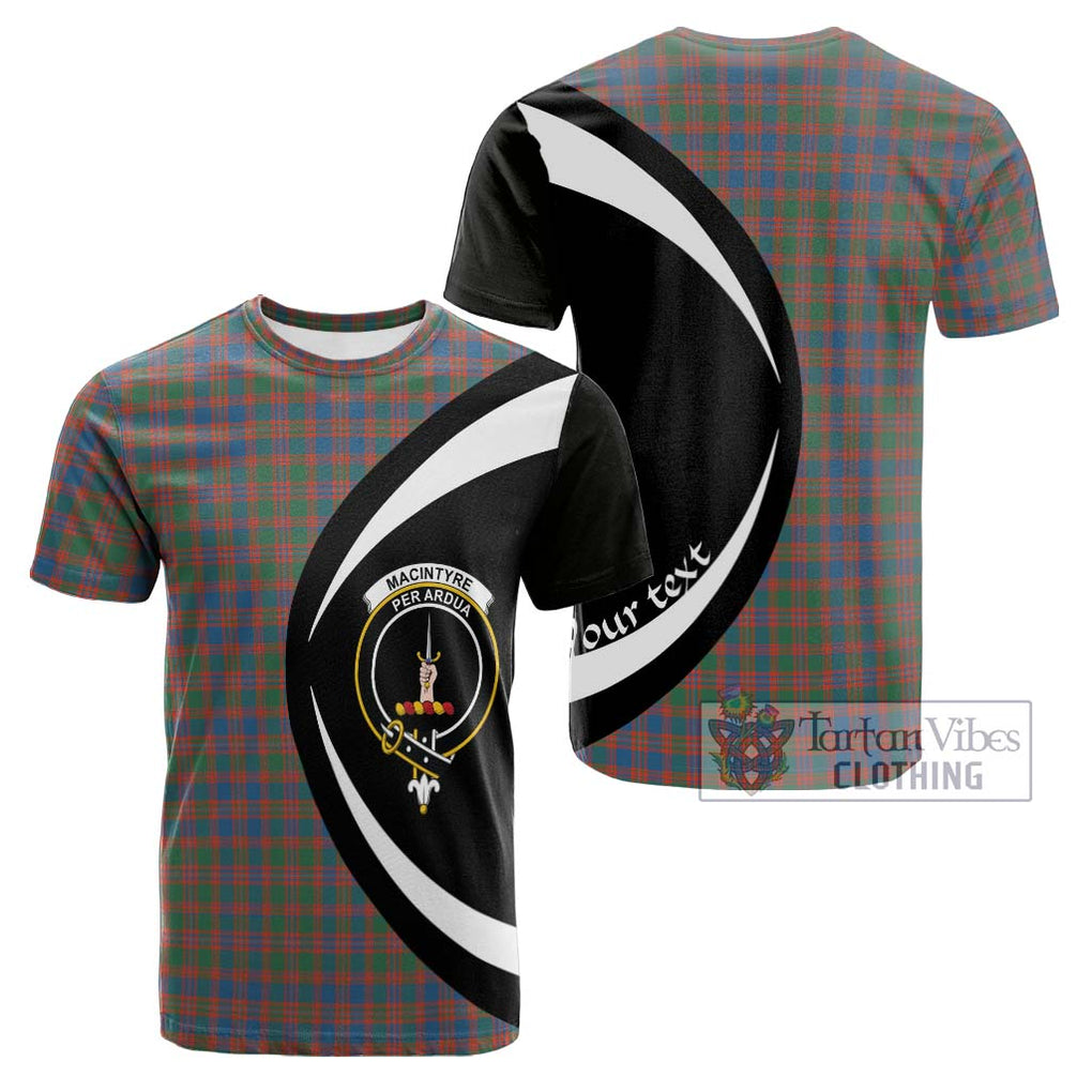 Tartan Vibes Clothing MacIntyre Ancient Tartan Cotton T-shirt with Family Crest Circle Style