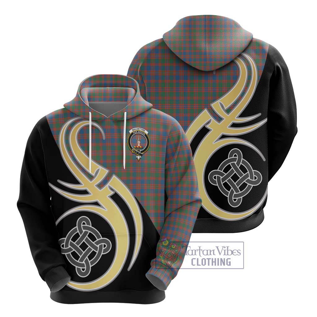 MacIntyre Ancient Tartan Hoodie with Family Crest and Celtic Symbol Style - Tartan Vibes Clothing