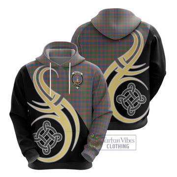 MacIntyre Ancient Tartan Hoodie with Family Crest and Celtic Symbol Style