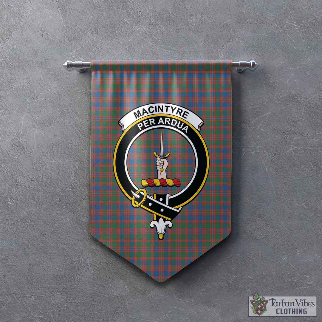 Tartan Vibes Clothing MacIntyre Ancient Tartan Gonfalon, Tartan Banner with Family Crest