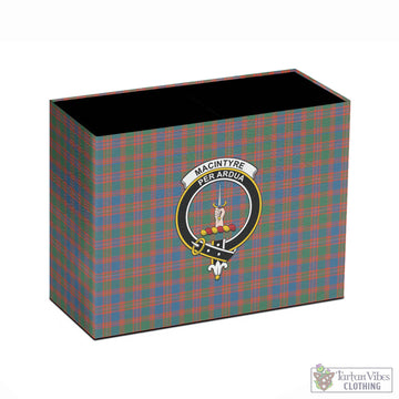 MacIntyre Ancient Tartan Pen Holder with Family Crest