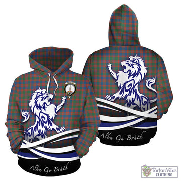 MacIntyre Ancient Tartan Hoodie with Alba Gu Brath Regal Lion Emblem