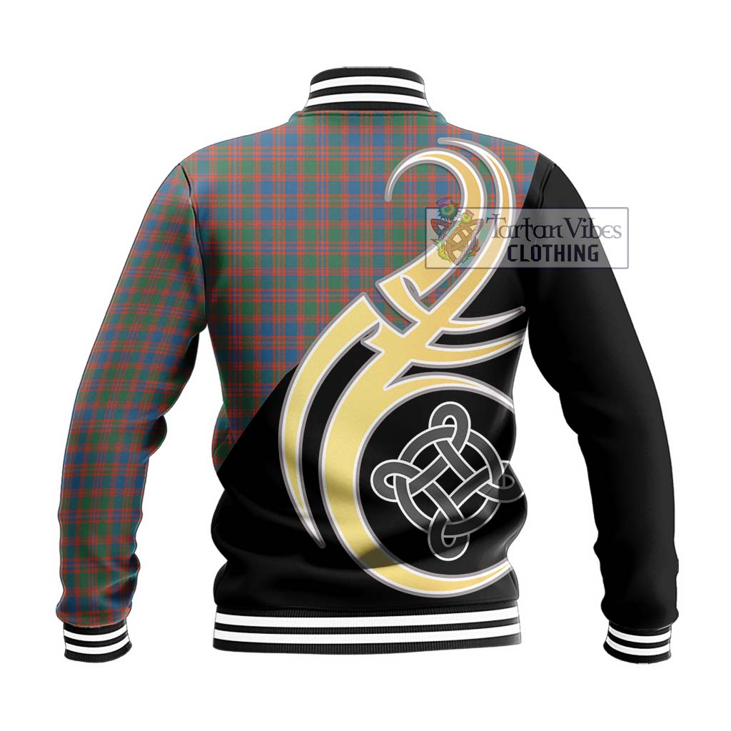 MacIntyre Ancient Tartan Baseball Jacket with Family Crest and Celtic Symbol Style - Tartan Vibes Clothing