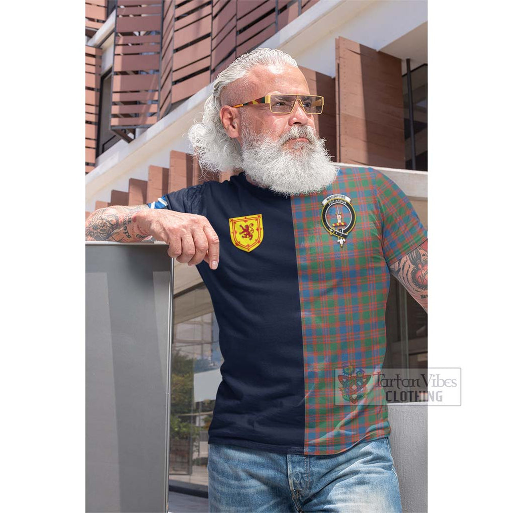 Tartan Vibes Clothing MacIntyre Ancient Tartan Cotton T-shirt with Scottish Lion Royal Arm Half Style