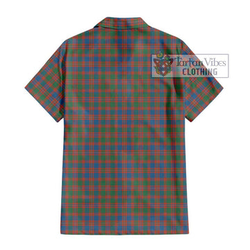 MacIntyre Ancient Tartan Short Sleeve Button Shirt with Family Crest DNA In Me Style