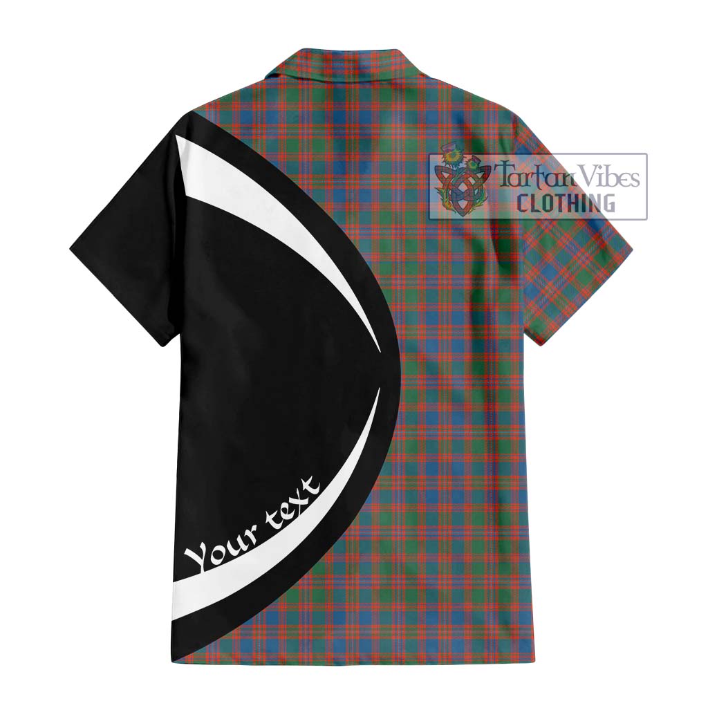 MacIntyre Ancient Tartan Short Sleeve Button Up with Family Crest Circle Style - Tartan Vibes Clothing