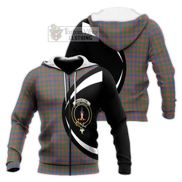 MacIntyre Ancient Tartan Knitted Hoodie with Family Crest Circle Style