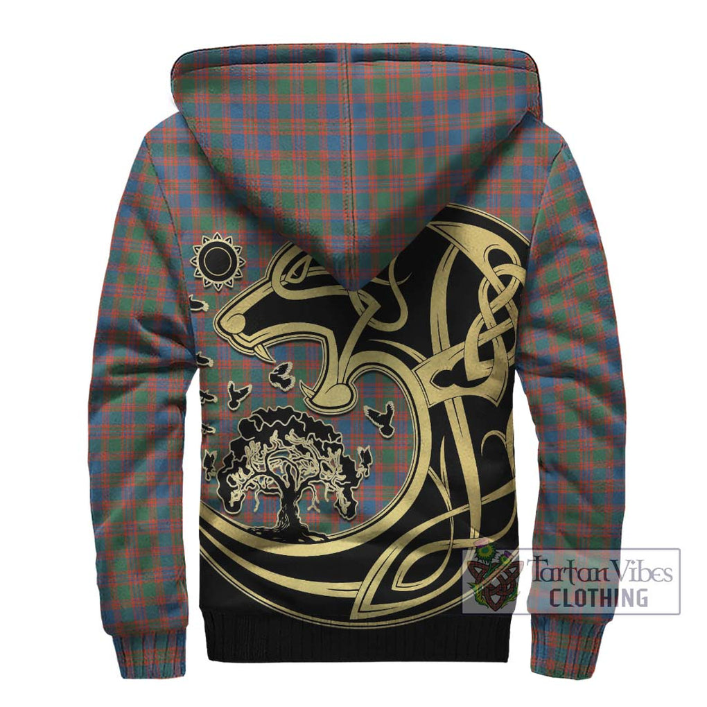 MacIntyre Ancient Tartan Sherpa Hoodie with Family Crest Celtic Wolf Style - Tartan Vibes Clothing