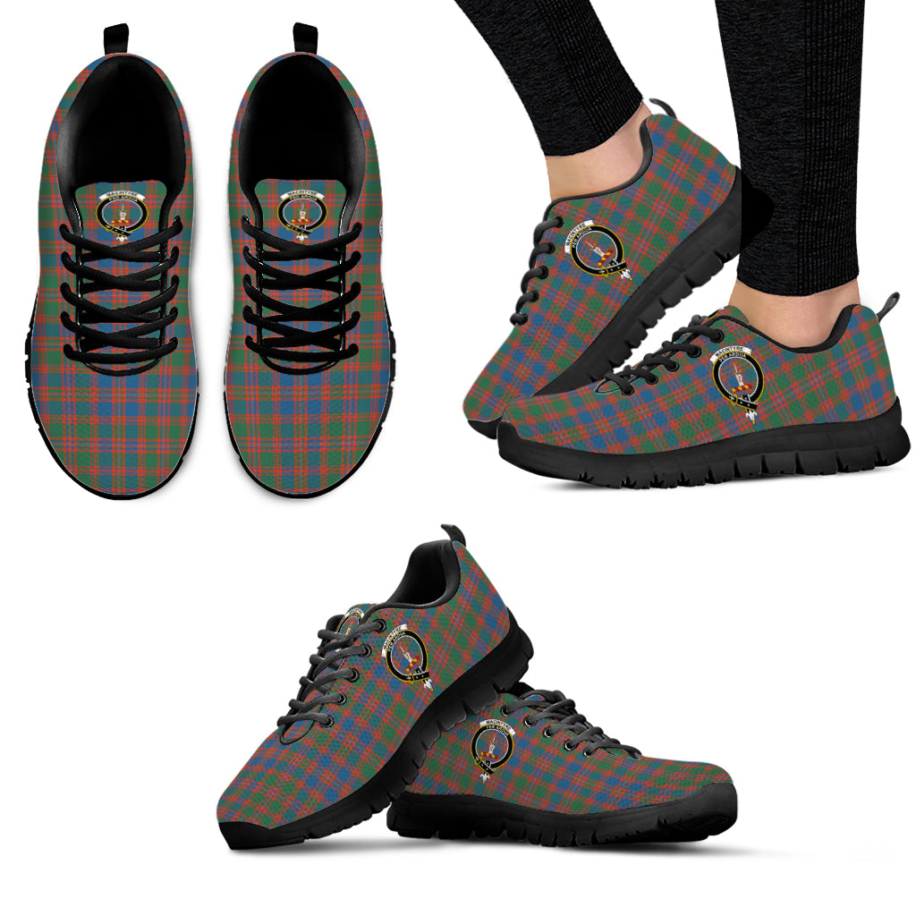 MacIntyre Ancient Tartan Sneakers with Family Crest - Tartan Vibes Clothing