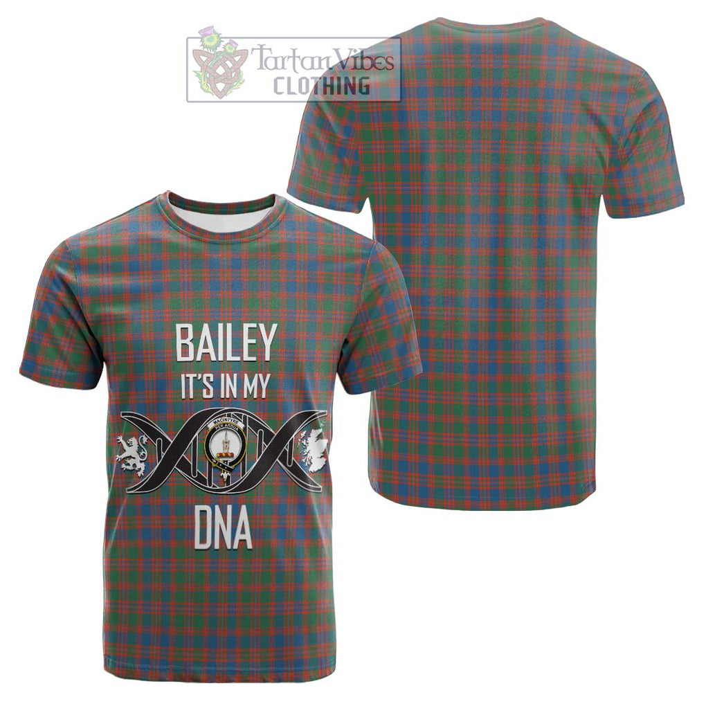 Tartan Vibes Clothing MacIntyre Ancient Tartan Cotton T-shirt with Family Crest DNA In Me Style