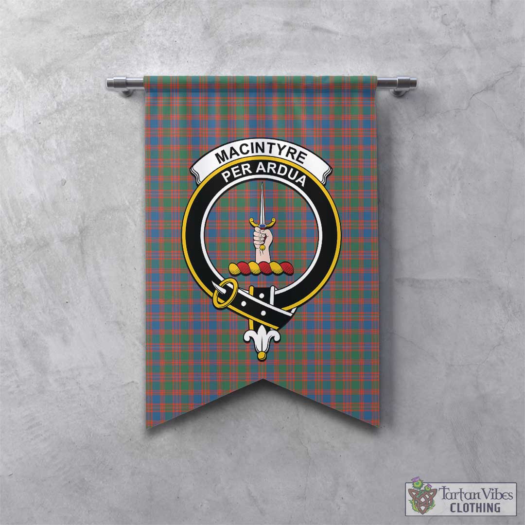 Tartan Vibes Clothing MacIntyre Ancient Tartan Gonfalon, Tartan Banner with Family Crest