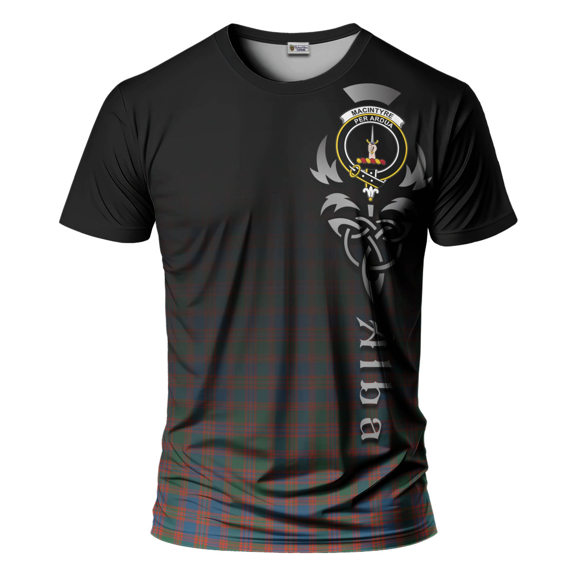 Tartan Vibes Clothing MacIntyre Ancient Tartan T-Shirt Featuring Alba Gu Brath Family Crest Celtic Inspired