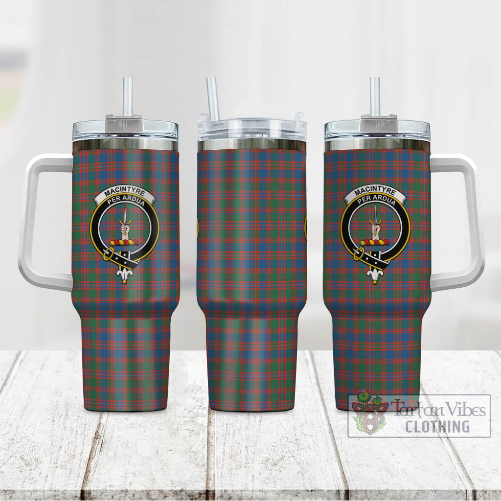 Tartan Vibes Clothing MacIntyre Ancient Tartan and Family Crest Tumbler with Handle