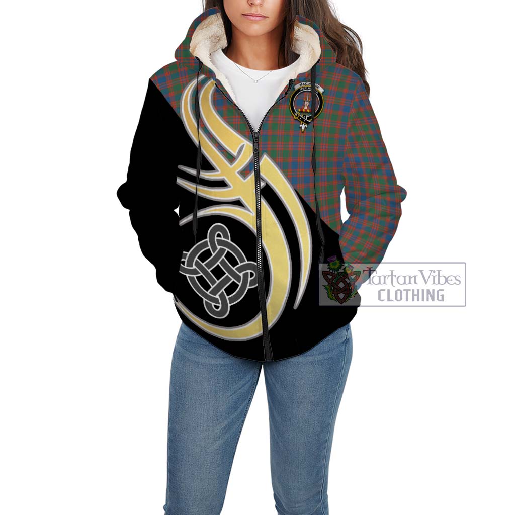 MacIntyre Ancient Tartan Sherpa Hoodie with Family Crest and Celtic Symbol Style Unisex - Tartan Vibes Clothing