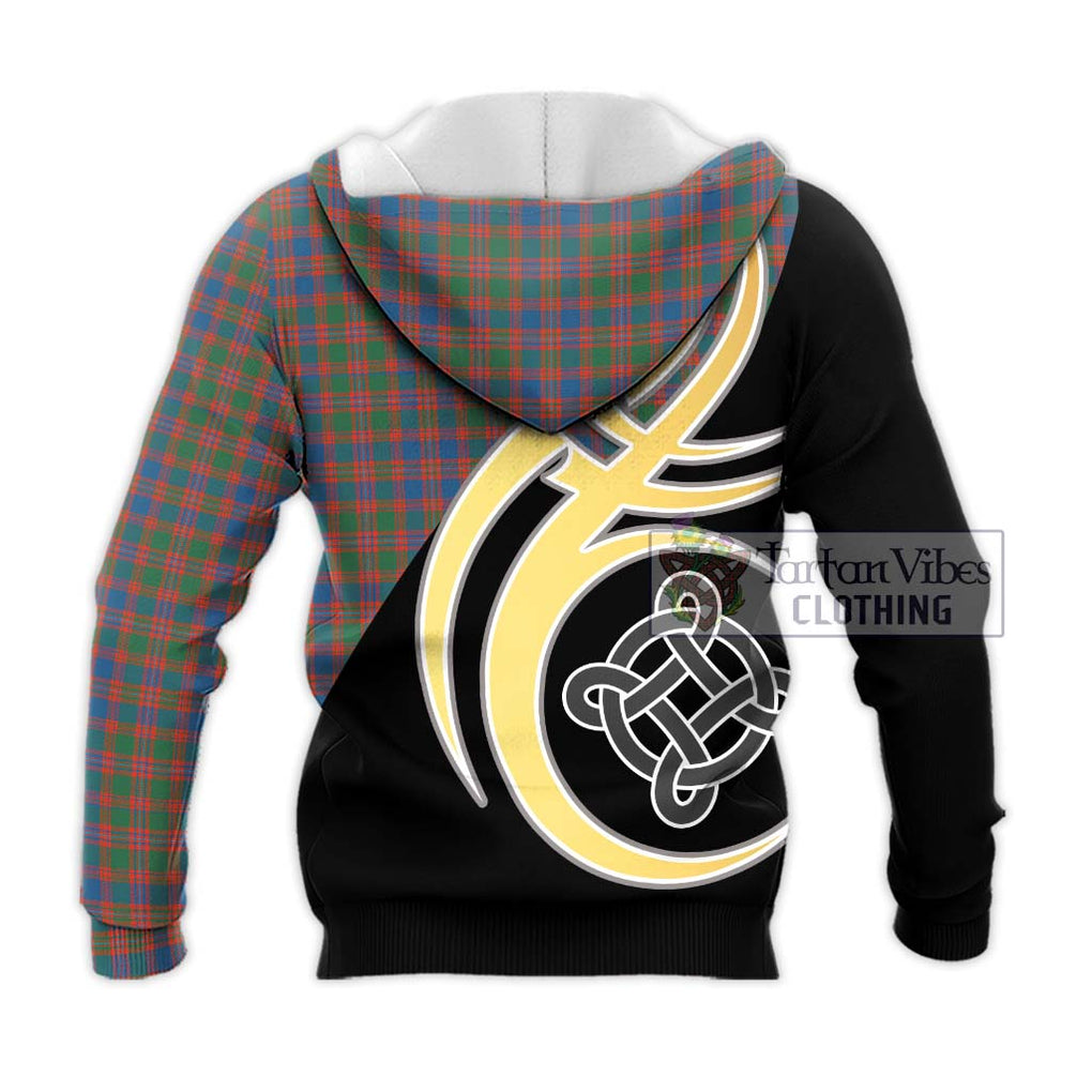 MacIntyre Ancient Tartan Knitted Hoodie with Family Crest and Celtic Symbol Style - Tartan Vibes Clothing