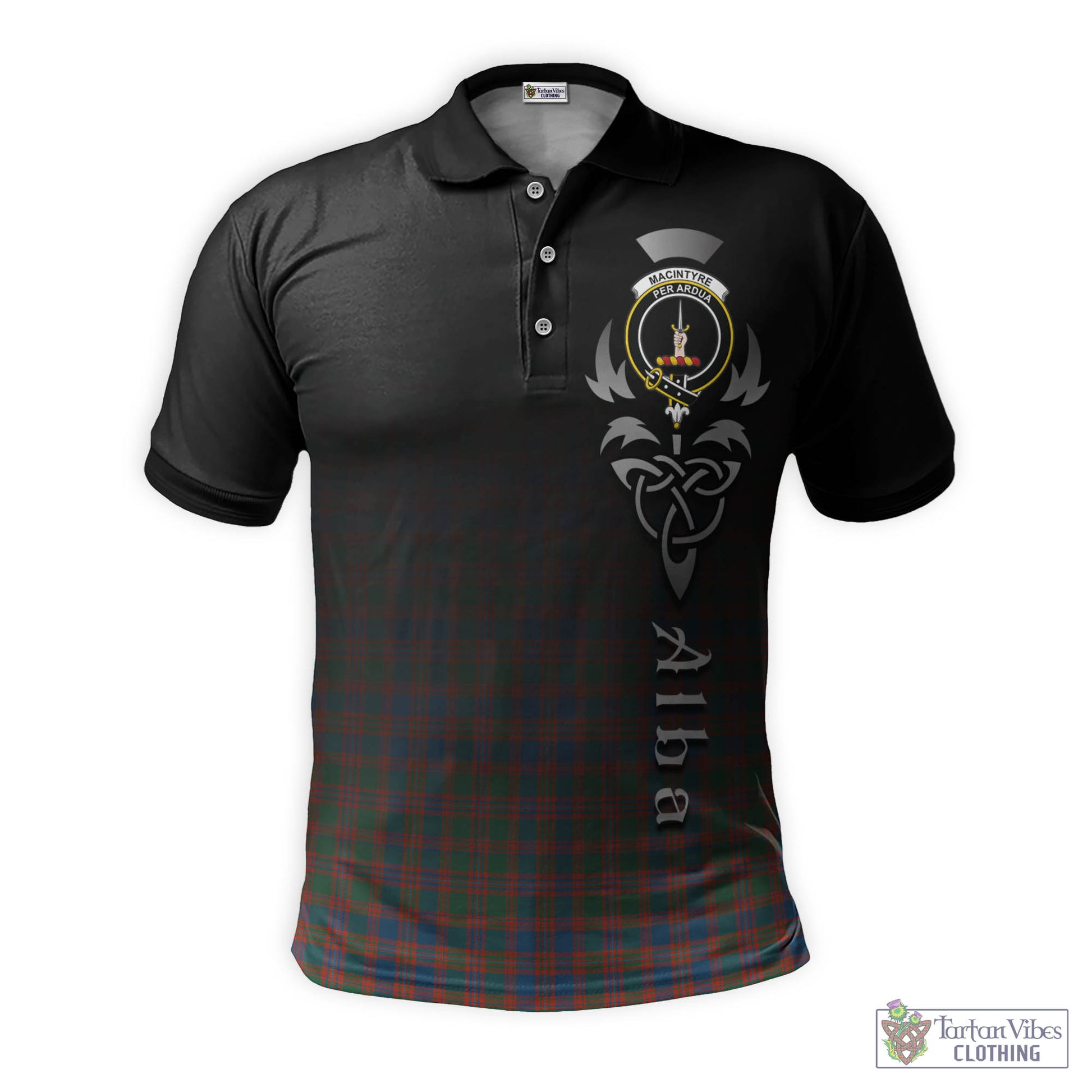 Tartan Vibes Clothing MacIntyre Ancient Tartan Polo Shirt Featuring Alba Gu Brath Family Crest Celtic Inspired